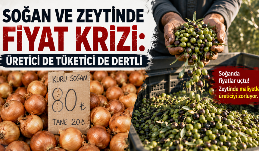 Soğan ve Zeytinde Fiyat Krizi: Üretici de Tüketici de Dertli