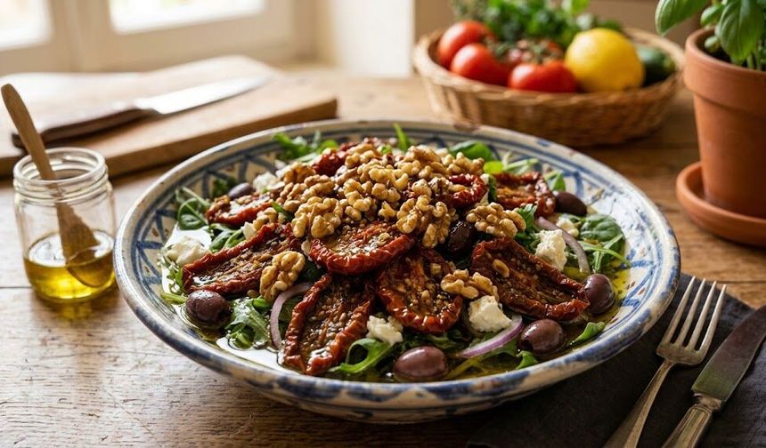 Osmaniye Usulü Kuru Domatesli Cevizli Salata