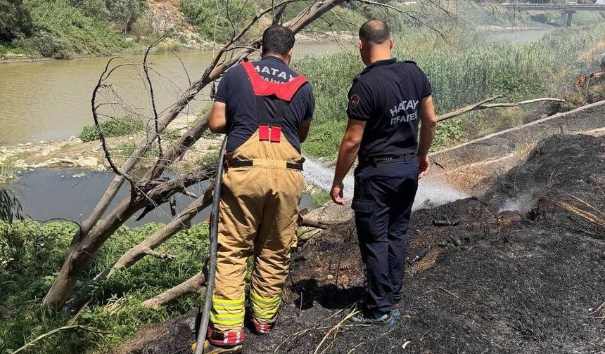 Hatay Antakya’da Otluk Yangını Büyümeden Söndürüldü