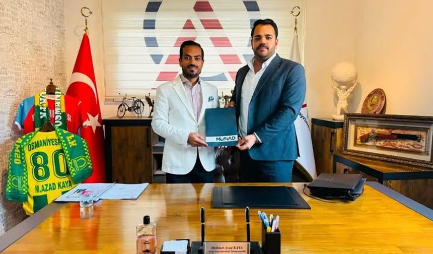 MÜSİAD Osmaniye’den Azad Gayrimenkul Sahibi Mehmet Azad Kaya’ya Tebrik