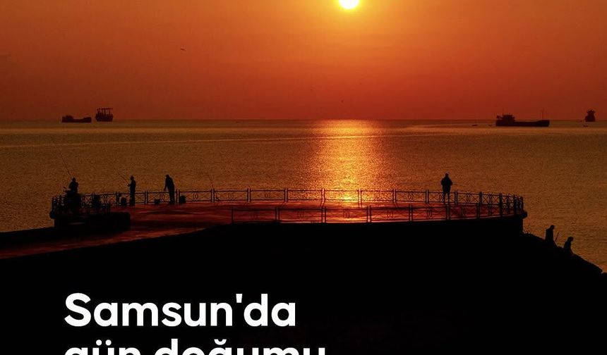 Samsun’da Gün Doğumunda Gökyüzü Kızıllığa Büründü