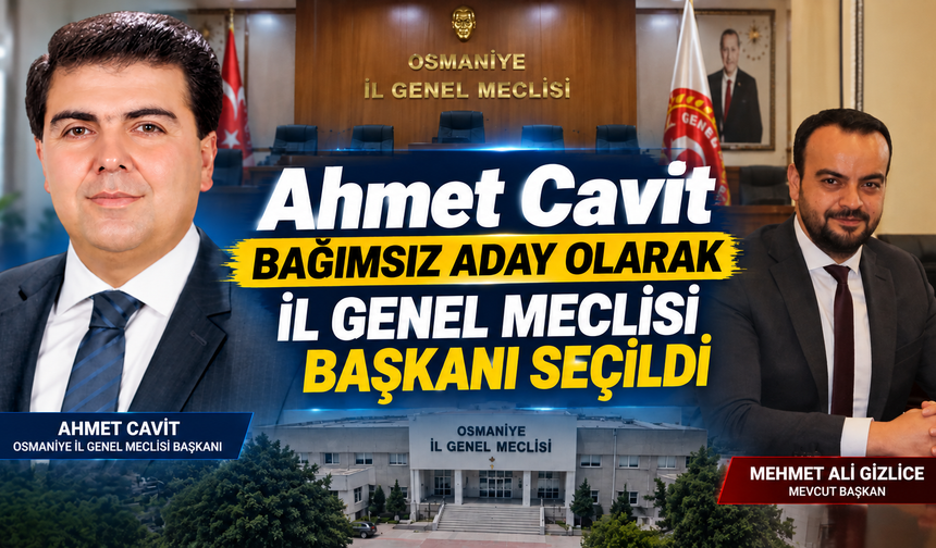Ahmet Cavit Bağımsız Aday Olarak İl Genel Meclisi Başkanı Seçildi
