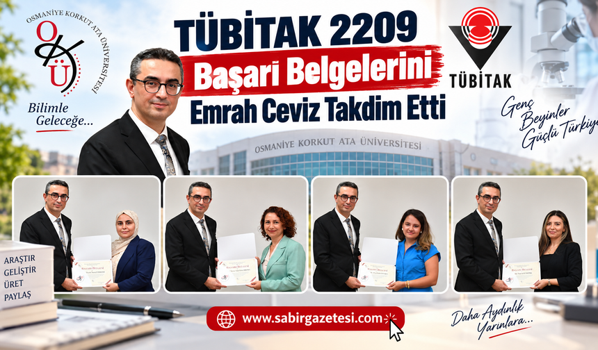 TÜBİTAK 2209 Başarı Belgelerini Emrah Ceviz Takdim Etti