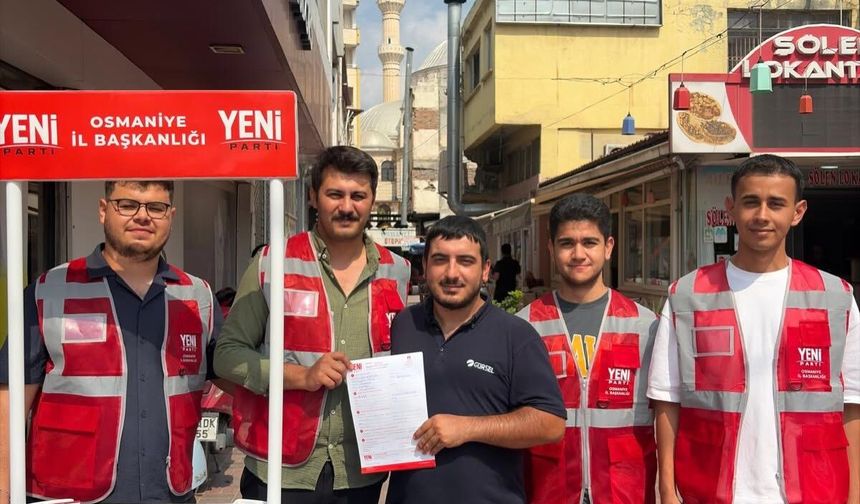 YENİ Parti Osmaniye’de Üye Kayıt Standı Açtı