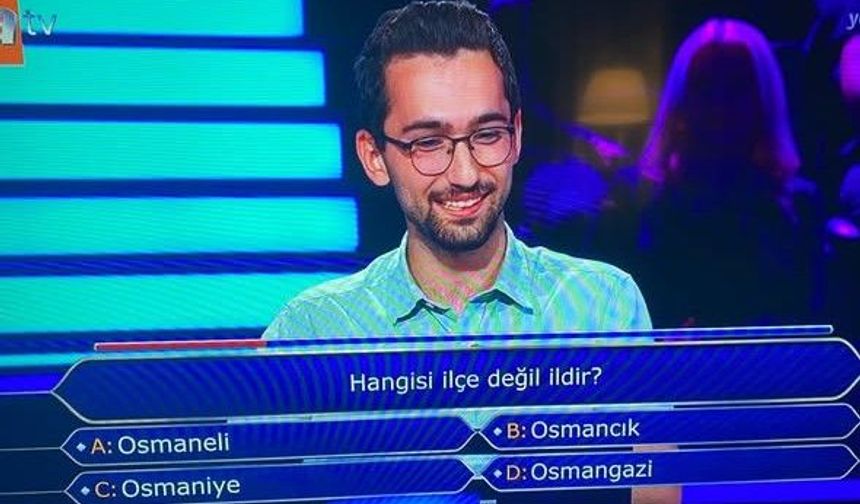 ATV'deki Bilgi Yarışmasında Osmaniye Sorusu Dikkat Çekti