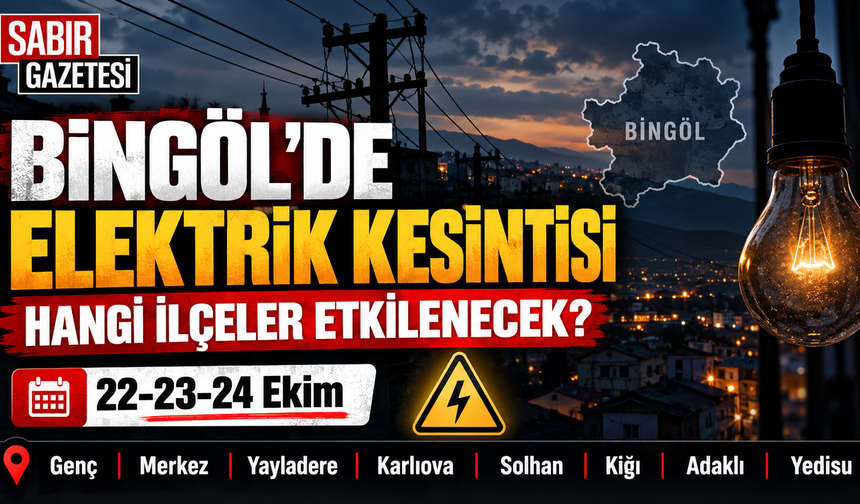 Bingöl'de Elektrik Kesintisi Hangi İlçeler Etkilenecek?