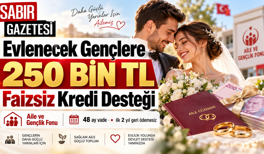 Evlenecek Gençlere 250 Bin TL Faizsiz Kredi Desteği