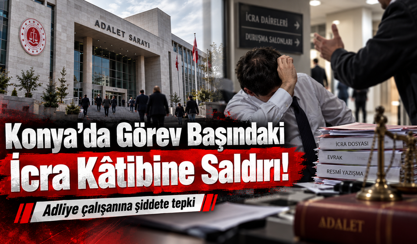 Konya’da Görev Başındaki İcra Kâtibine Saldırı!