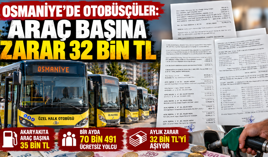 Osmaniye’de Otobüsçüler  Araç Başına Zarar 32 Bin TL