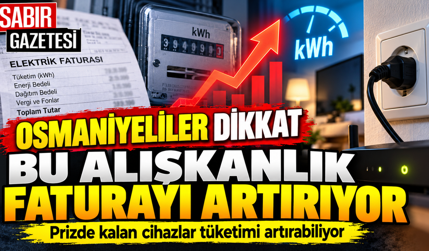 Osmaniyeliler Dikkat Bu Alışkanlık Faturayı Artırıyor