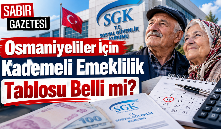 Osmaniyeliler İçin Kademeli Emeklilik Tablosu Belli mi?