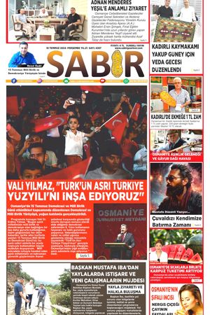 18 Temmuz 2024 Sabır Gazetesi