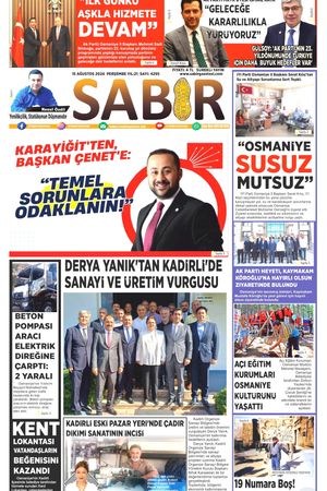 15 Ağustos 2024 Sabır Gazetesi