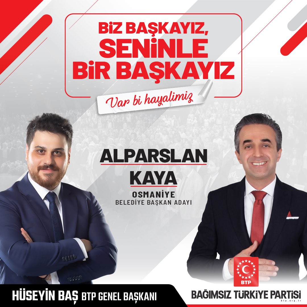 Bağımsız Türkiye Partisi'nin Osmaniye Belediye Başkan Adayı Alparslan Kaya, Yola Çıkıyor!