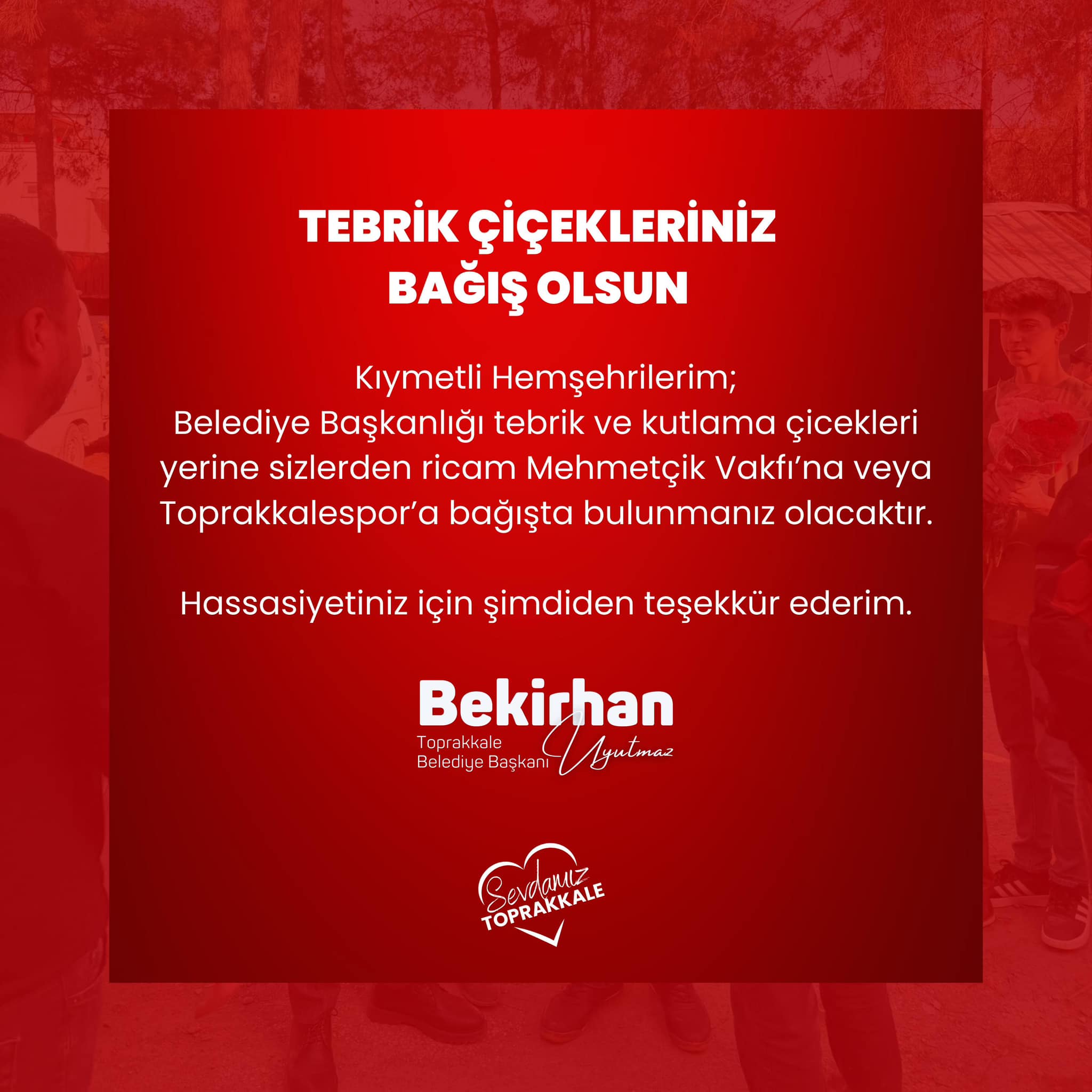 Toprakkale Belediye Başkanı'ndan Anlamlı Çağrı