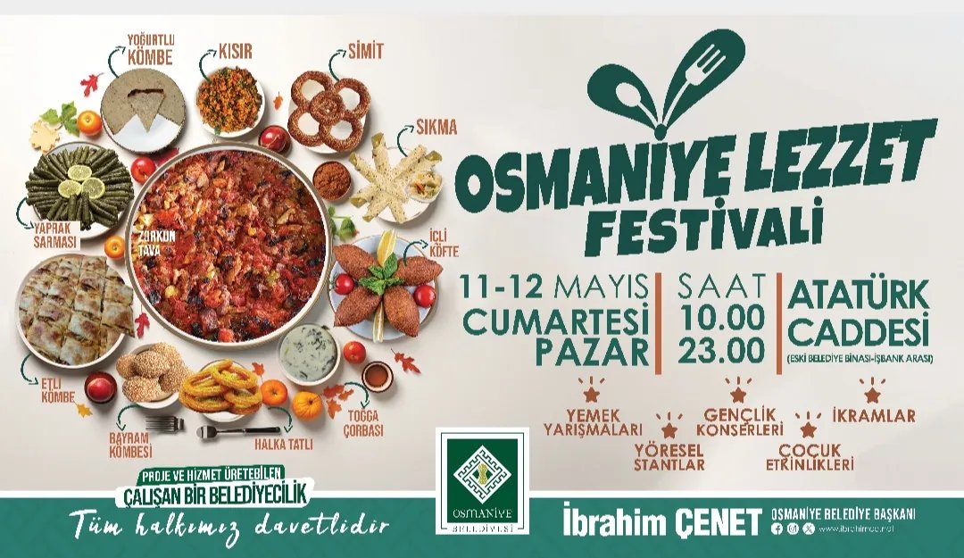 Osmaniye Lezzet Festivali 11-12 Mayıs'ta Başlıyor!