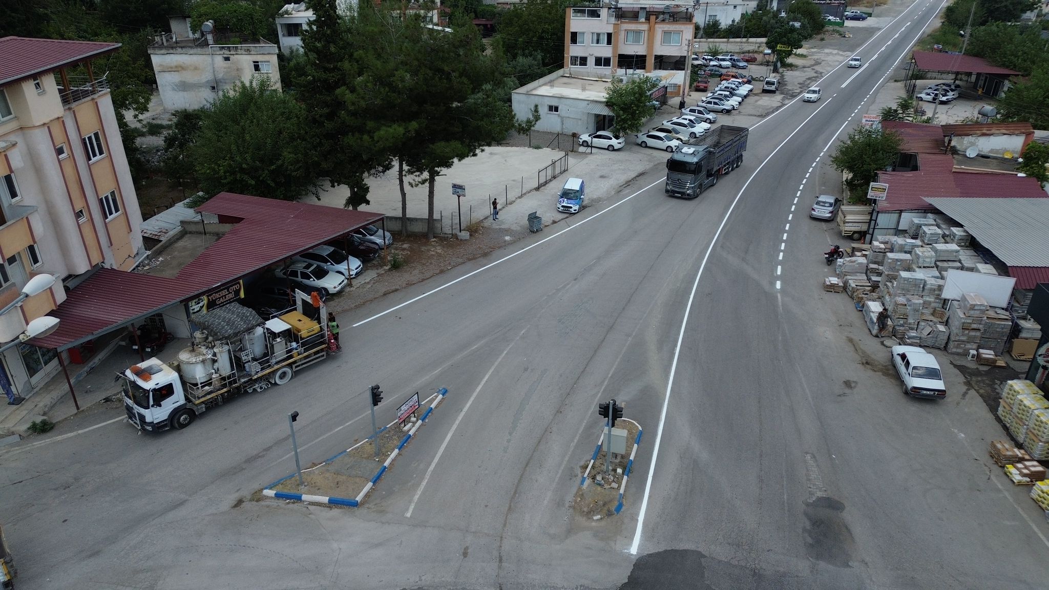 Düziçi'nde Muhsin Yazıcıoğlu Bulvarı'nda Şerit Çalışmaları Tamamlandı (4)