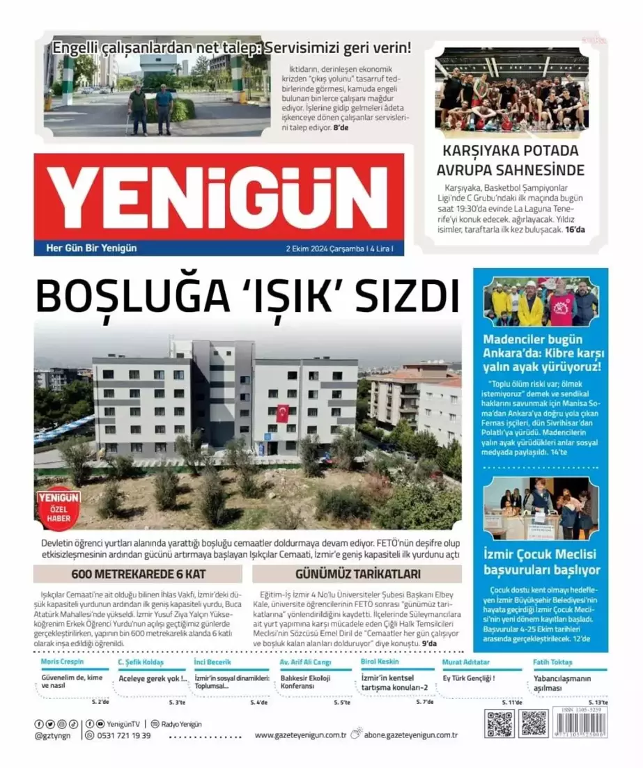 İzmir’de Yenigün Gazetesi’nin Manşeti Matbaa Tarafından Sansüre Uğradı-1