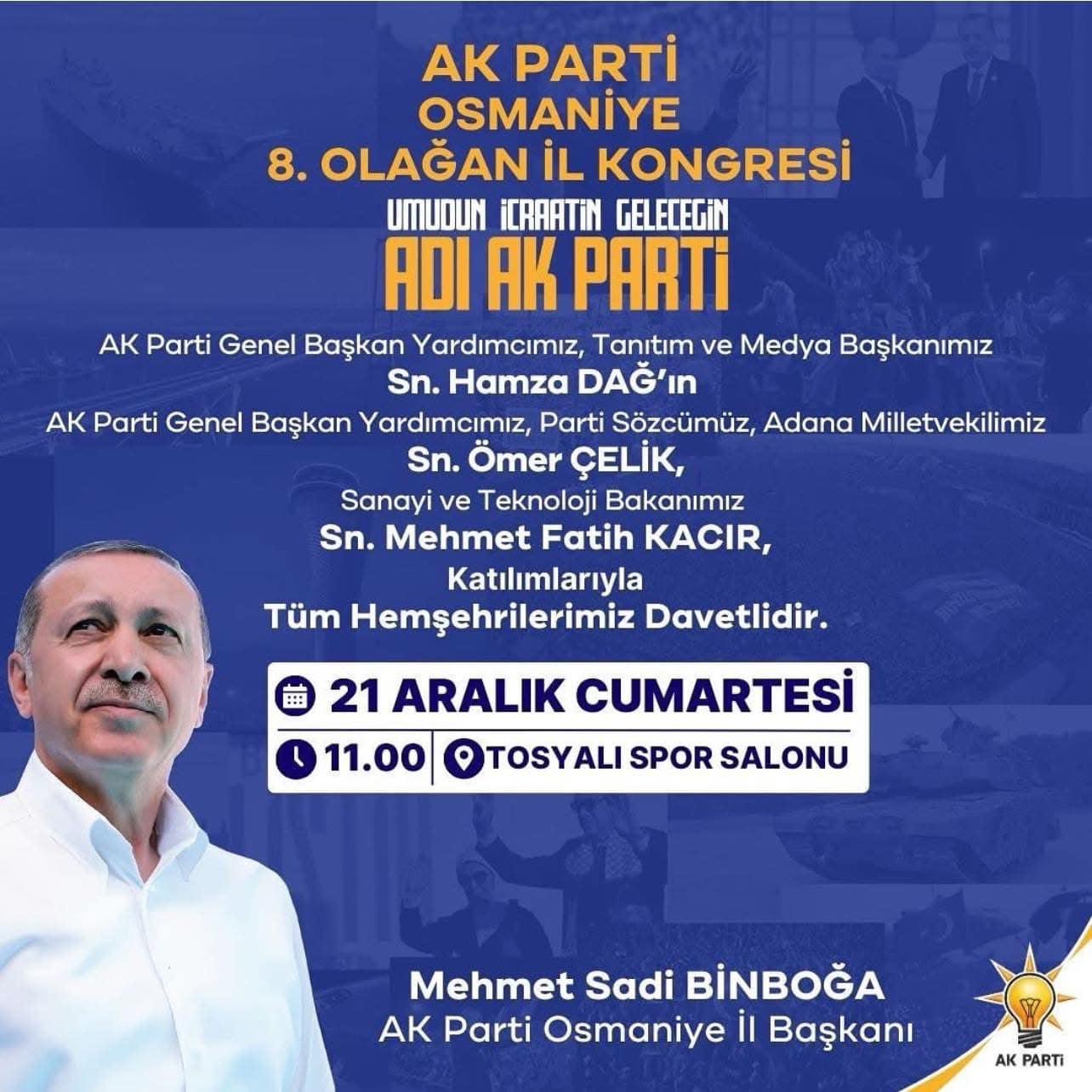 Başkan Bi̇nboğa’dan Ak Parti̇ 8. Olağan Kongresi̇ne Davet (1)