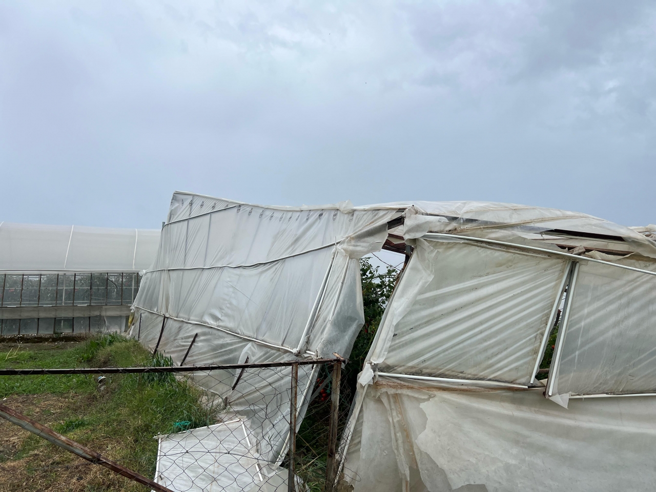 Antalya'da Fırtına Seralara Zarar Verdi