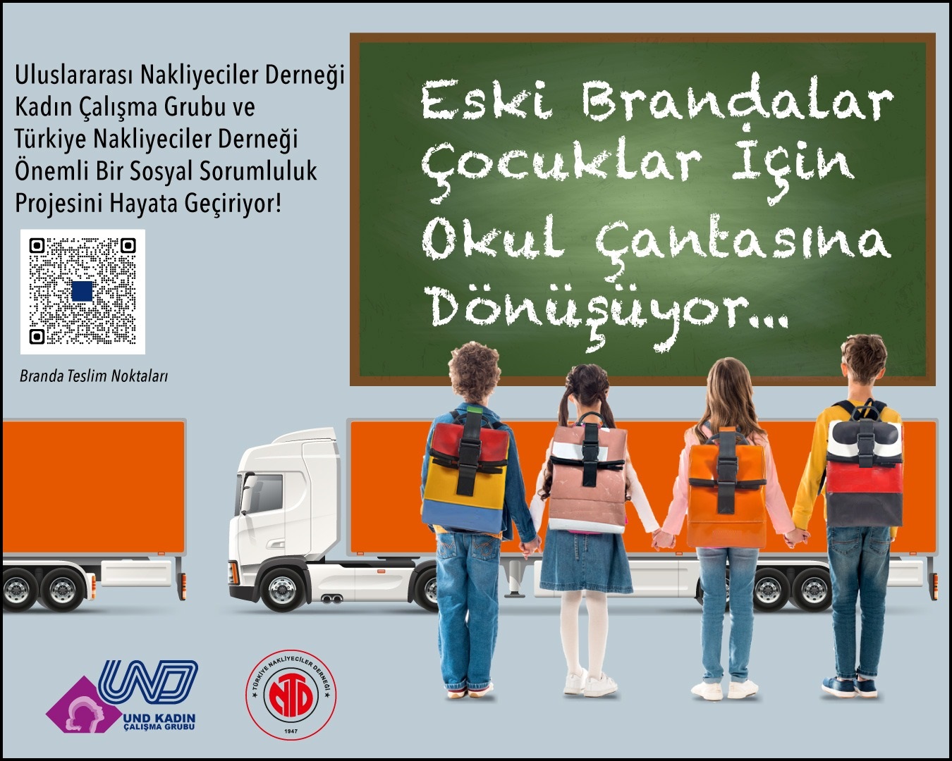 Eski brandalardan yapılan 200 okul çantası Mersin'deki öğrencilere ulaştırıldı