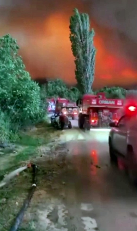 Geyve’de Yangınla Zorlu Mücadele Ekipler Alev Topunun İçinden Geçti (1)