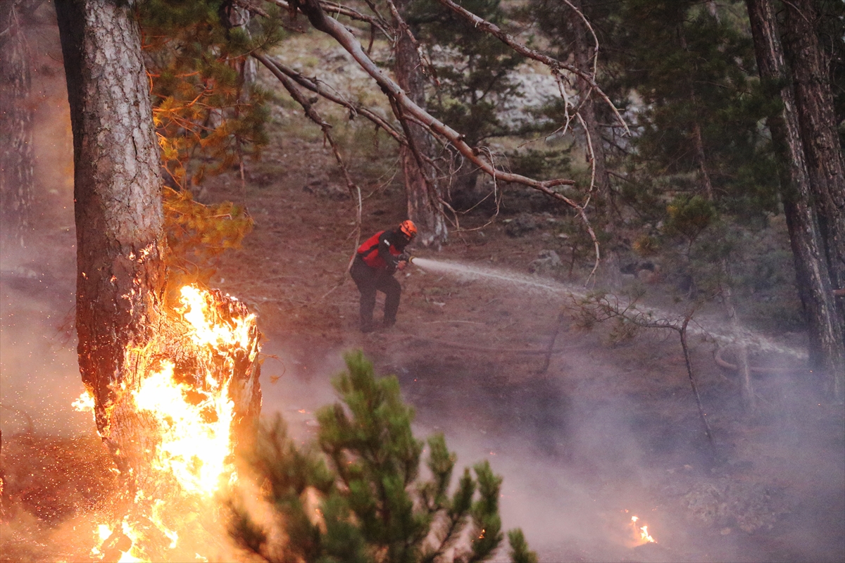 Güncelleme 2 Antalya'da 5 Ilçedeki Orman Yangınlarının 2'Sine Müdahale Sürüyor
