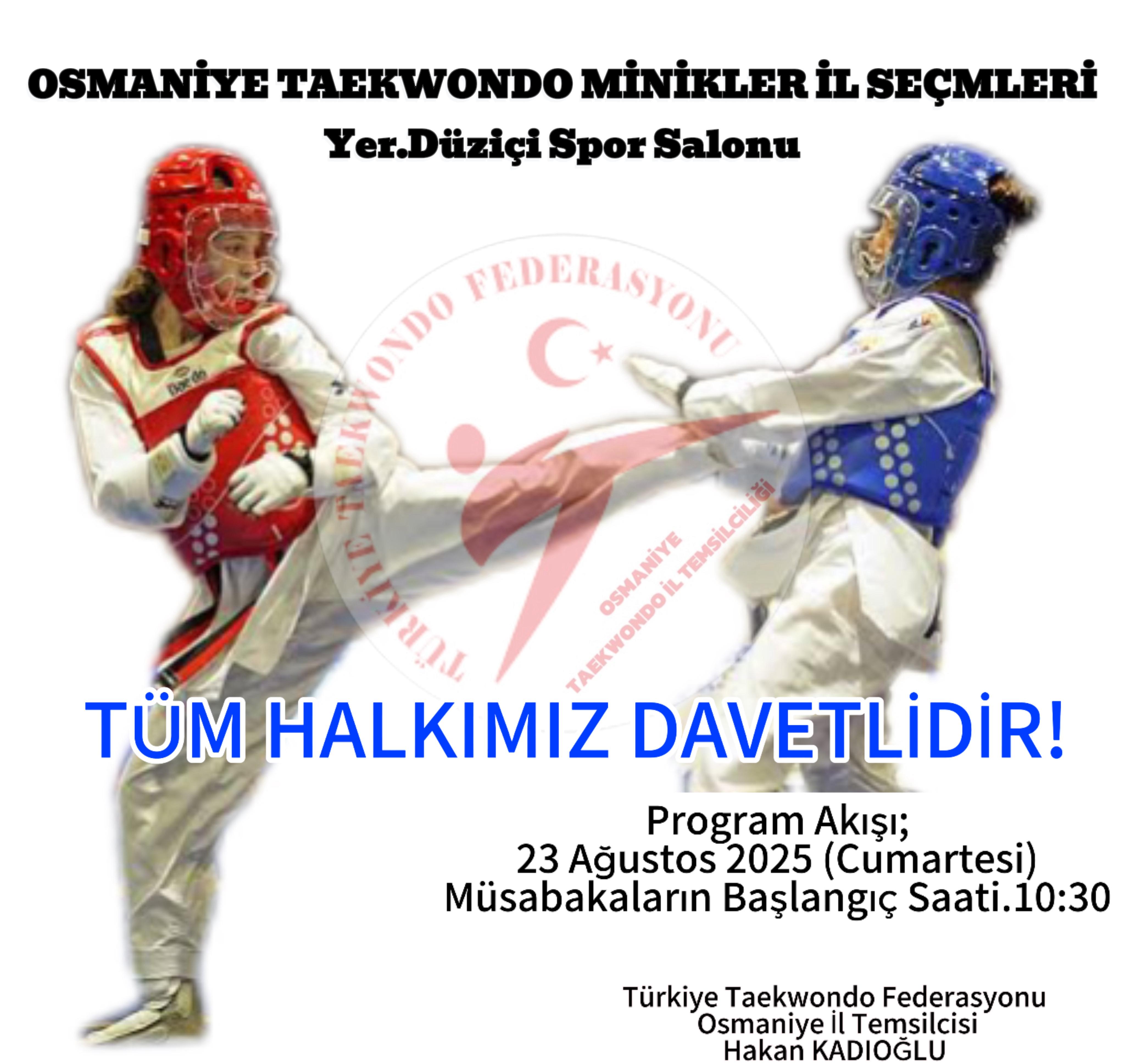 Osmaniye'de Taekwondo Minikler İl Seçmeleri Başlıyor