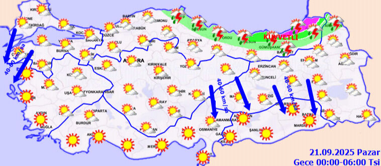 20 21 Eylül Hava Durumu İl İl Son Tahminler5