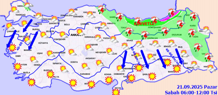 20 21 Eylül Hava Durumu İl İl Son Tahminler7