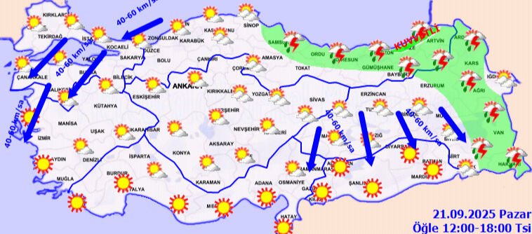 20 21 Eylül Hava Durumu İl İl Son Tahminler9