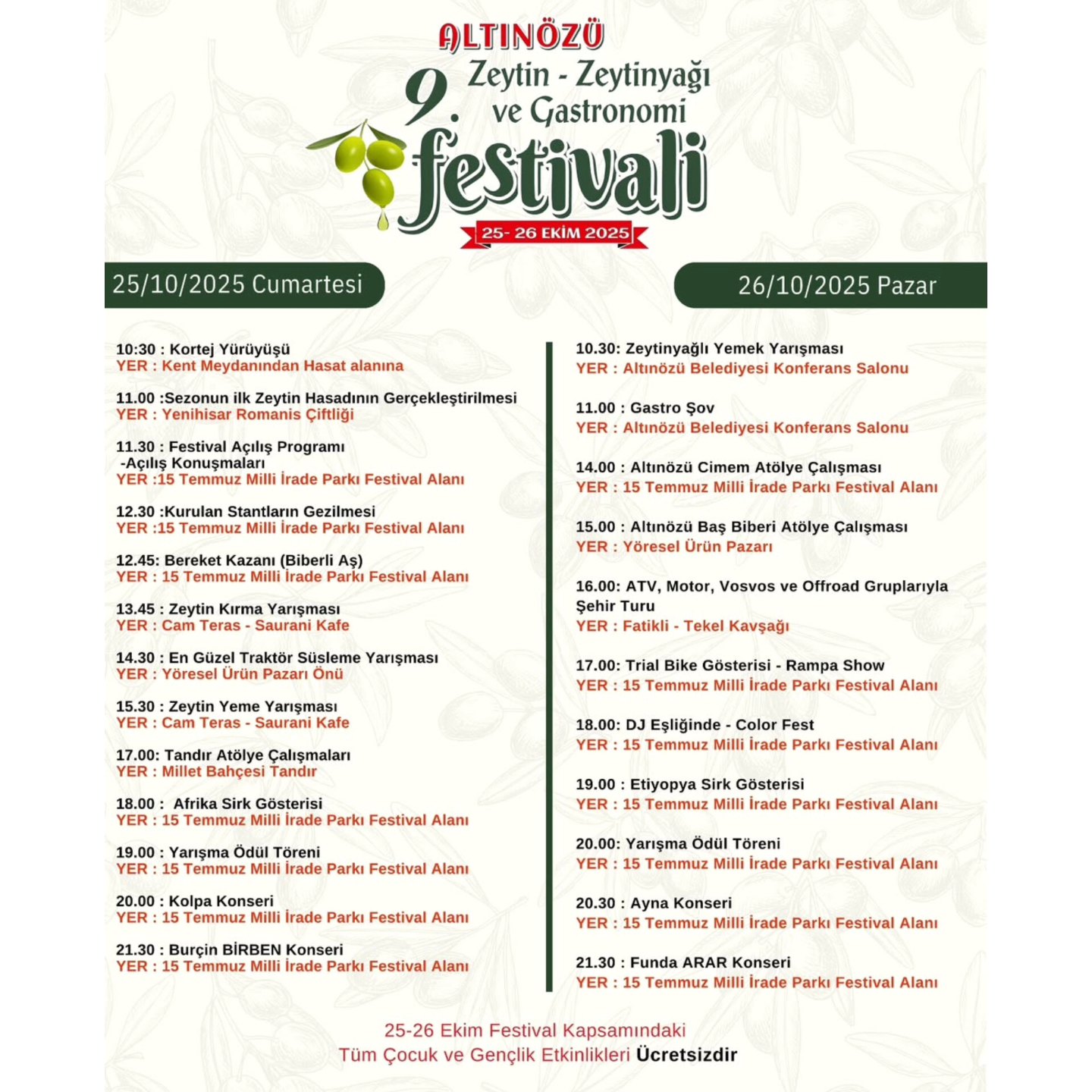 Altınözü Festivali 25 26 Ekim’de Coşkuya Hazır2