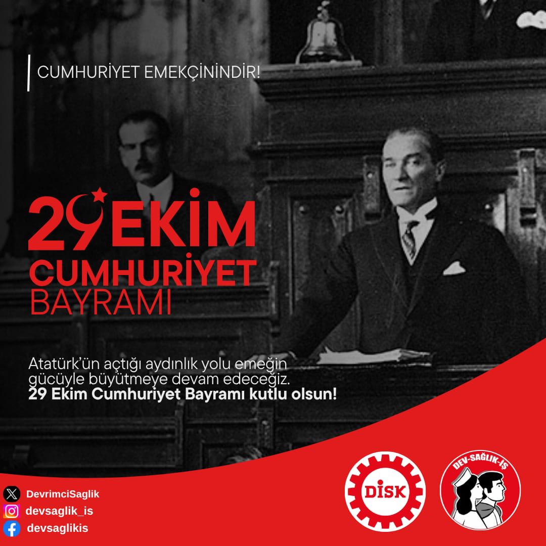 Di̇sk Dev Sağlık İş Osmaniye İl Temsilcisi Türk’ten 29 Ekim Mesajı (1)