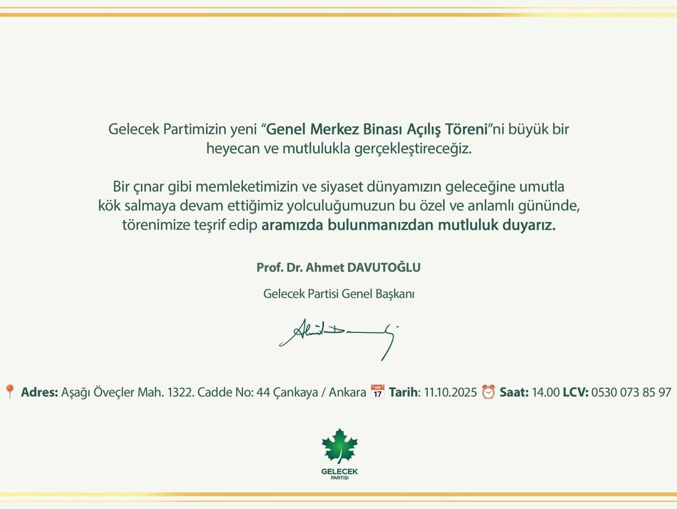 Gelecek Partisi Yeni Genel Merkezine Taşınıyor4