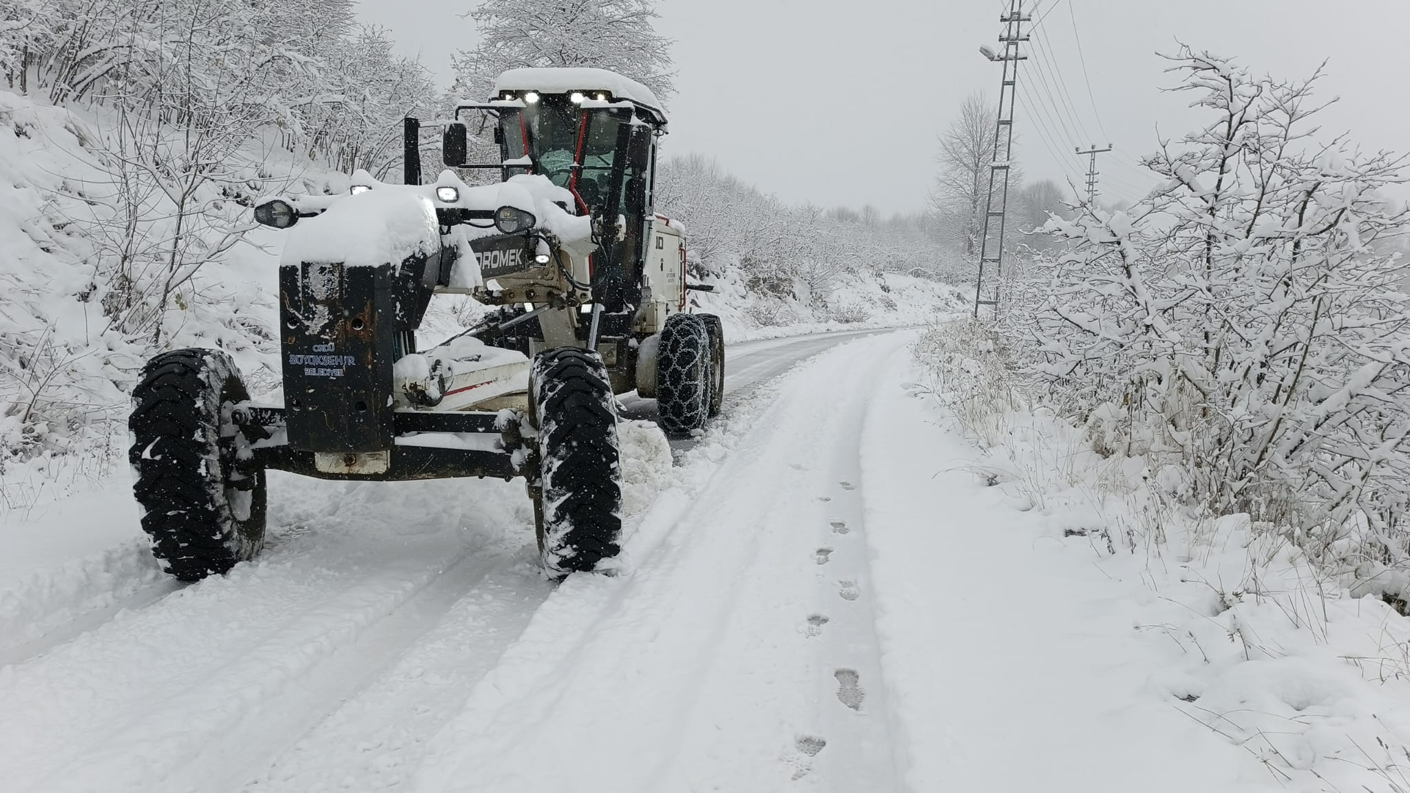 Ordu’da Kırsal Yollarda Karla Mücadele Başladı (4)