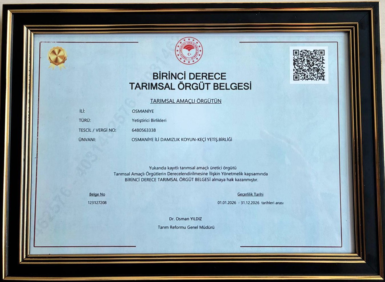 Osmaniye Birliği’ne Prestijli Tarımsal Belge (3)