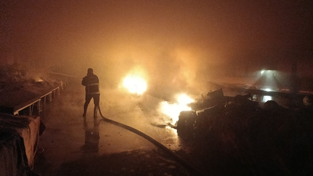 Sorgun’da Semt Pazarında Yangın