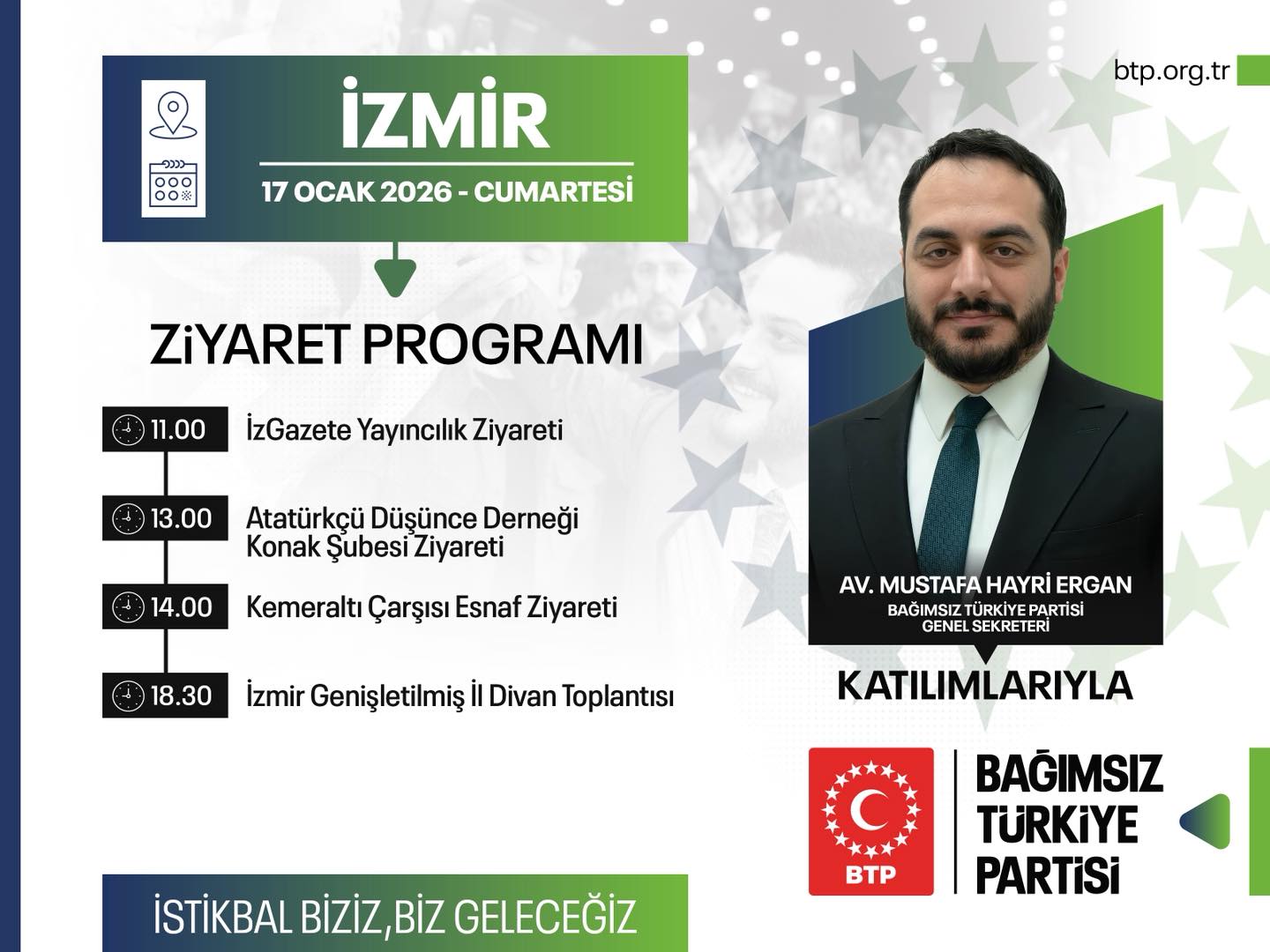 BTP Genel Sekreteri Ergan İzmir’de