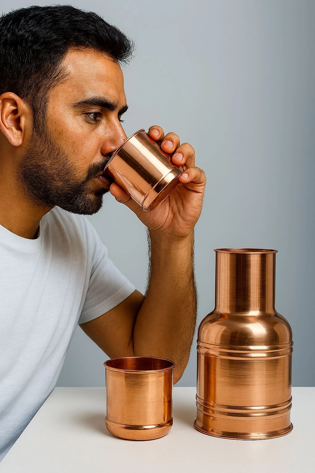 Bakır Kap Su Içen Adam