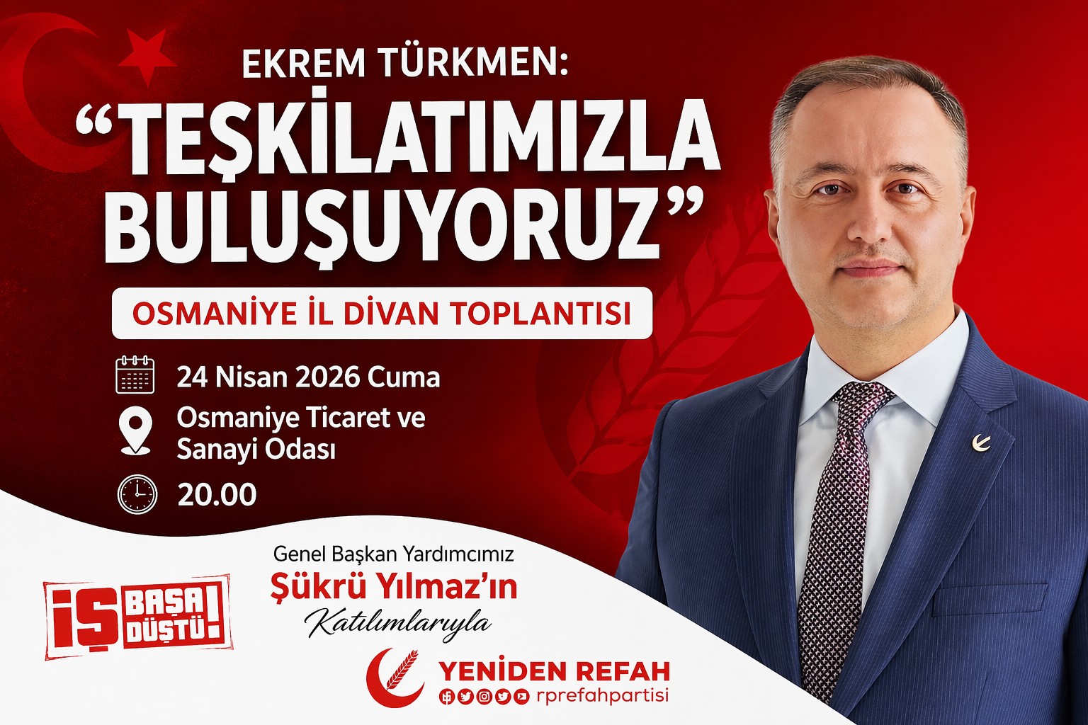 Yeniden Refah Partisi  İl Divan Toplantısı  yapacak