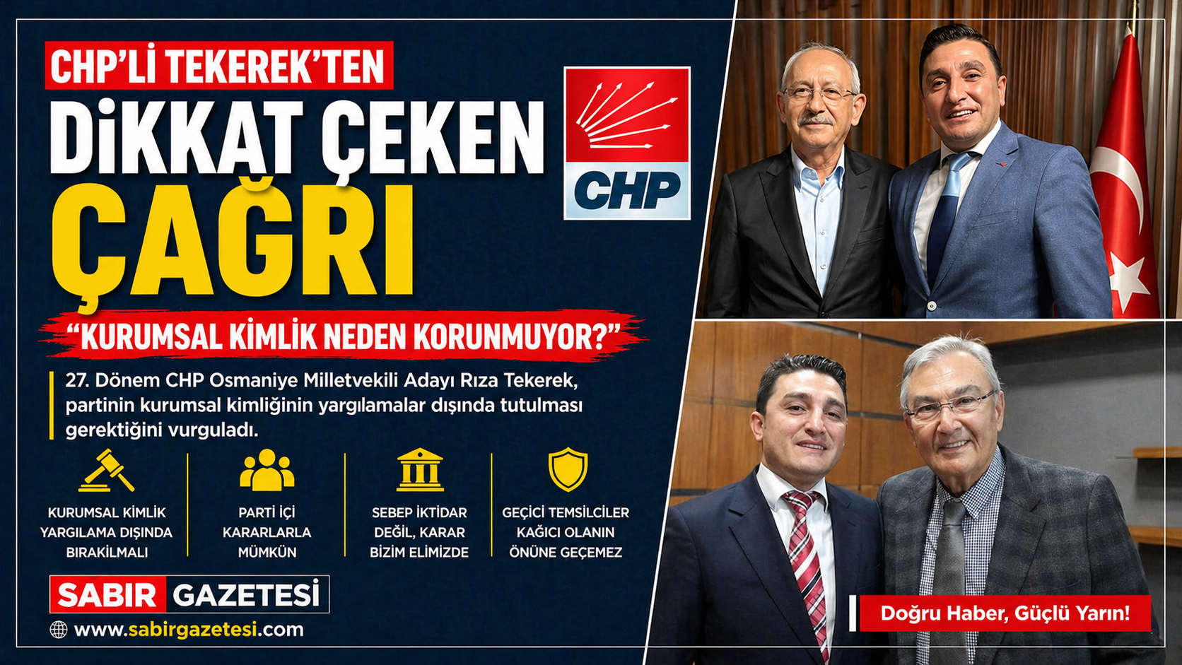 CHP’li Tekerek’ten Dikkat Çeken Çağrı: “Kurumsal Kimlik Neden Korunmuyor?”