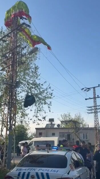 Düziçi’nde Paraşüt Kazası Elektrik Tellerine Takıldı 1