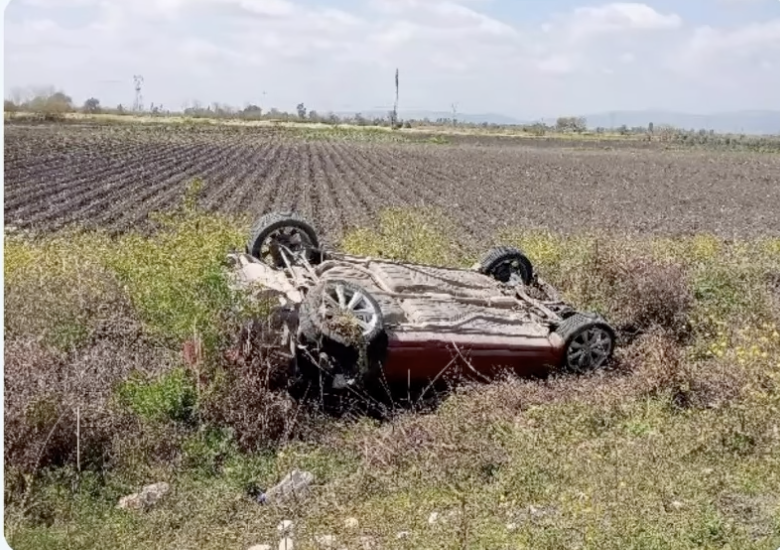 Kadirli’de Araç Takla Attı