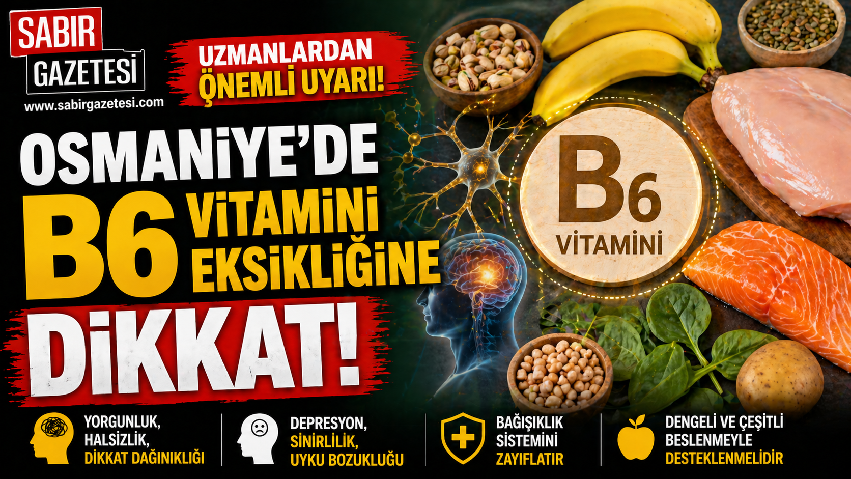 Osmaniye’de B6 Vitamini Eksikliğine Dikkat