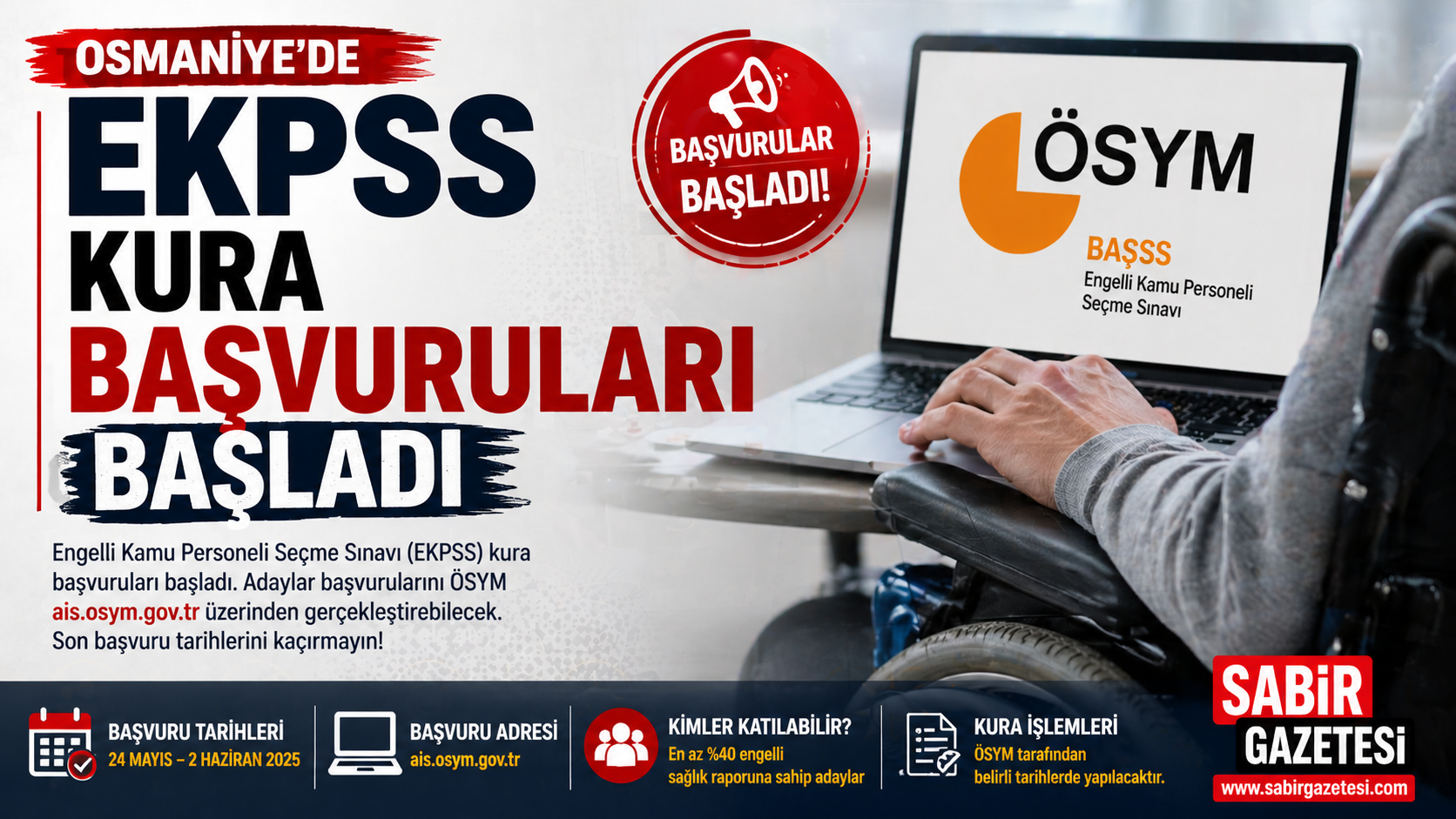 Osmaniye’de EKPSS Kura Başvuruları Başladı