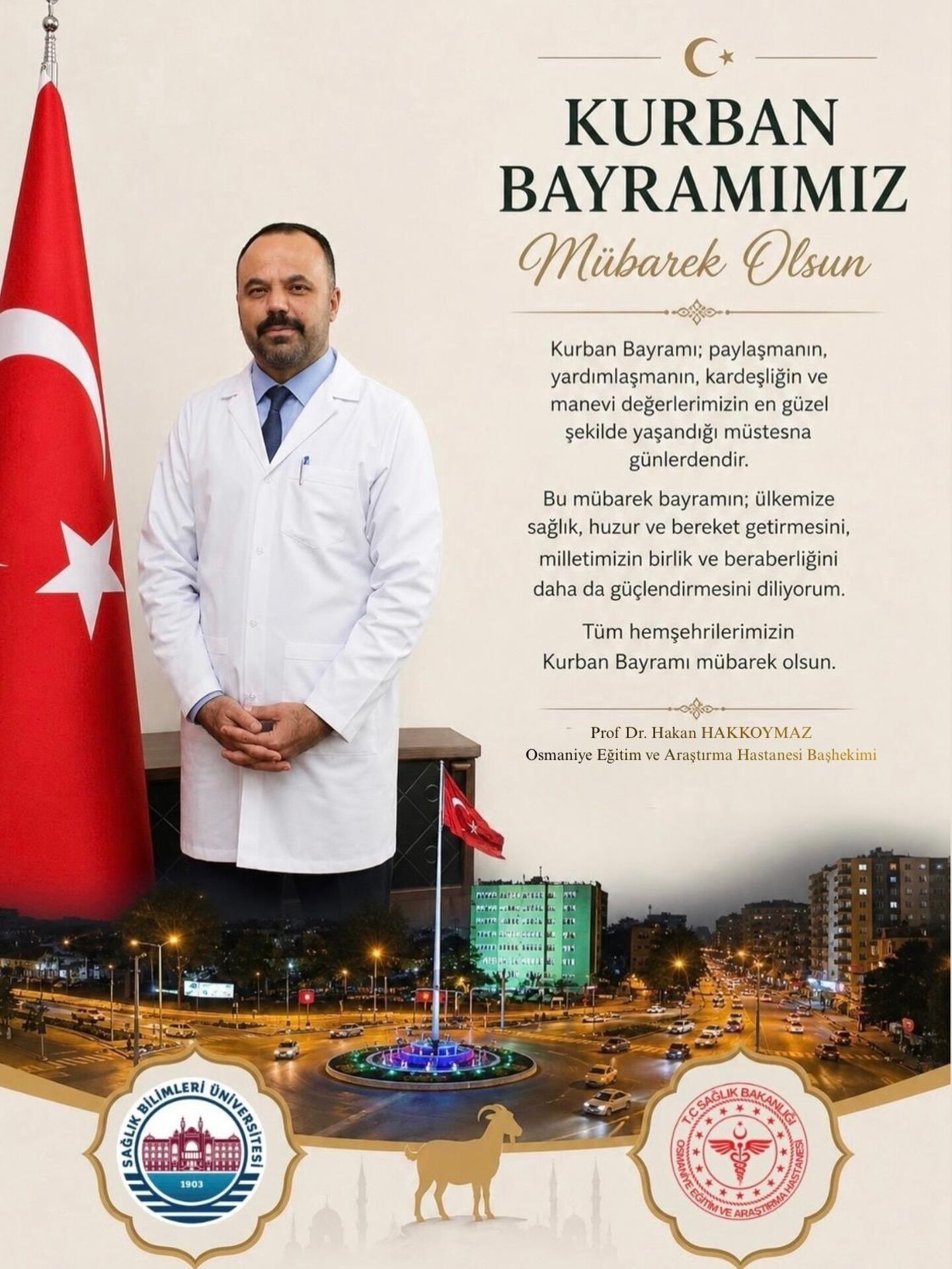 Başhekim Hakkoymaz’dan Bayram Mesajı