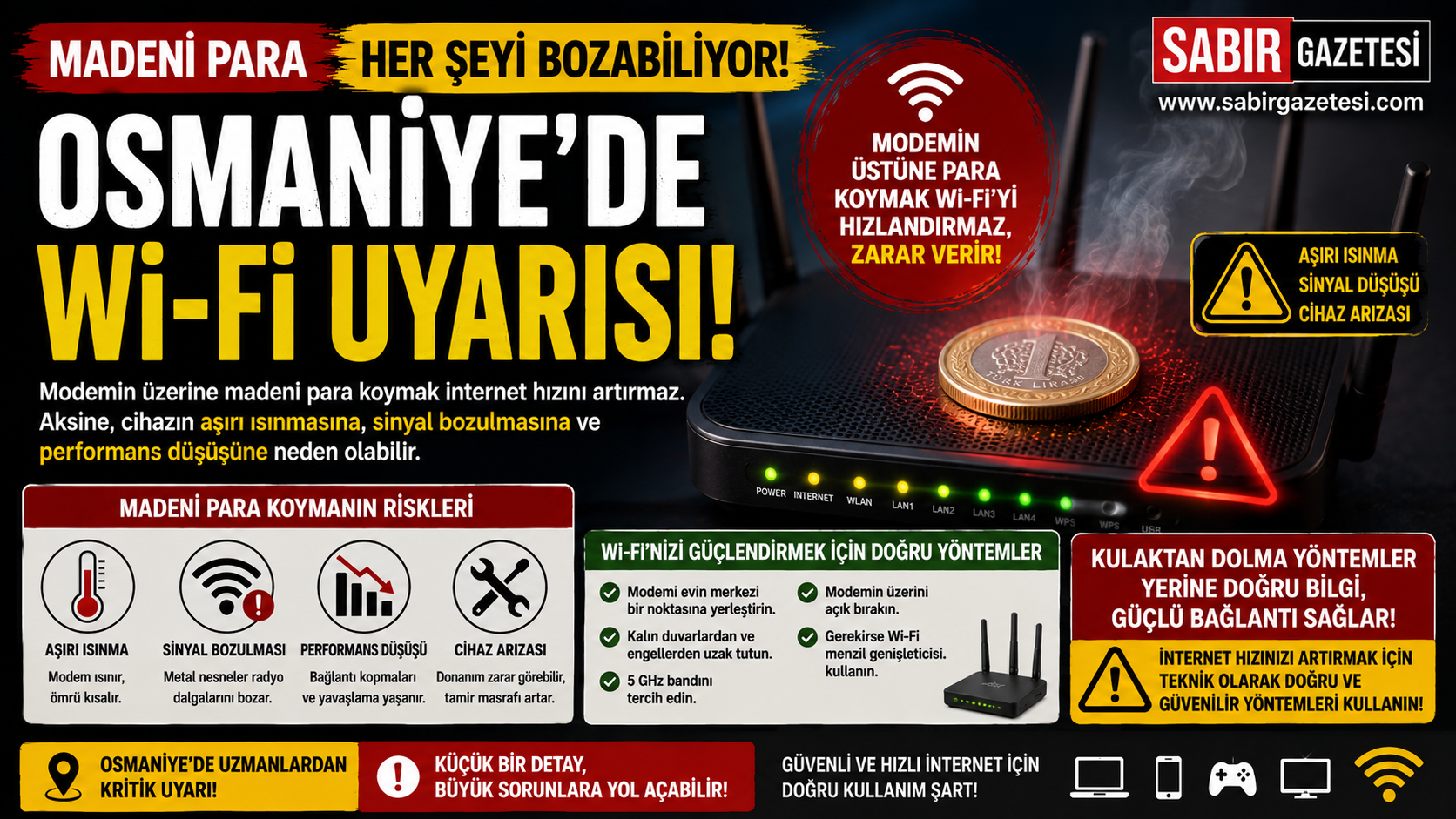 Madeni Para Her Şeyi Bozabiliyor! Osmaniye’de Wi-Fi Uyarısı