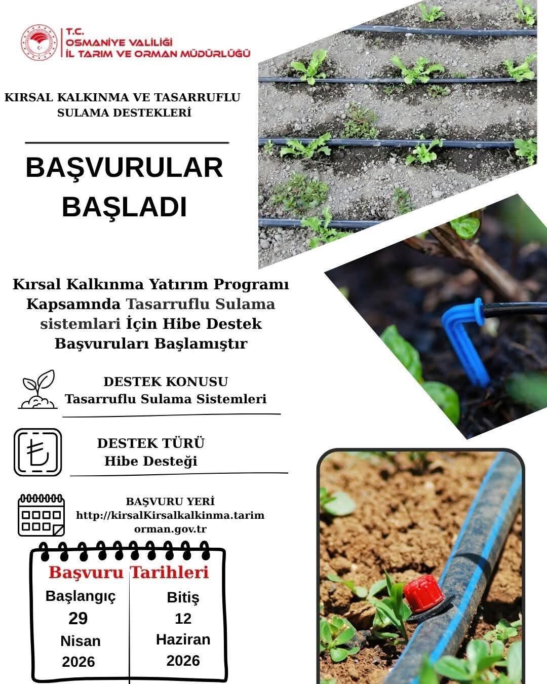 Sulama Sistemi Hibe Başvuru
