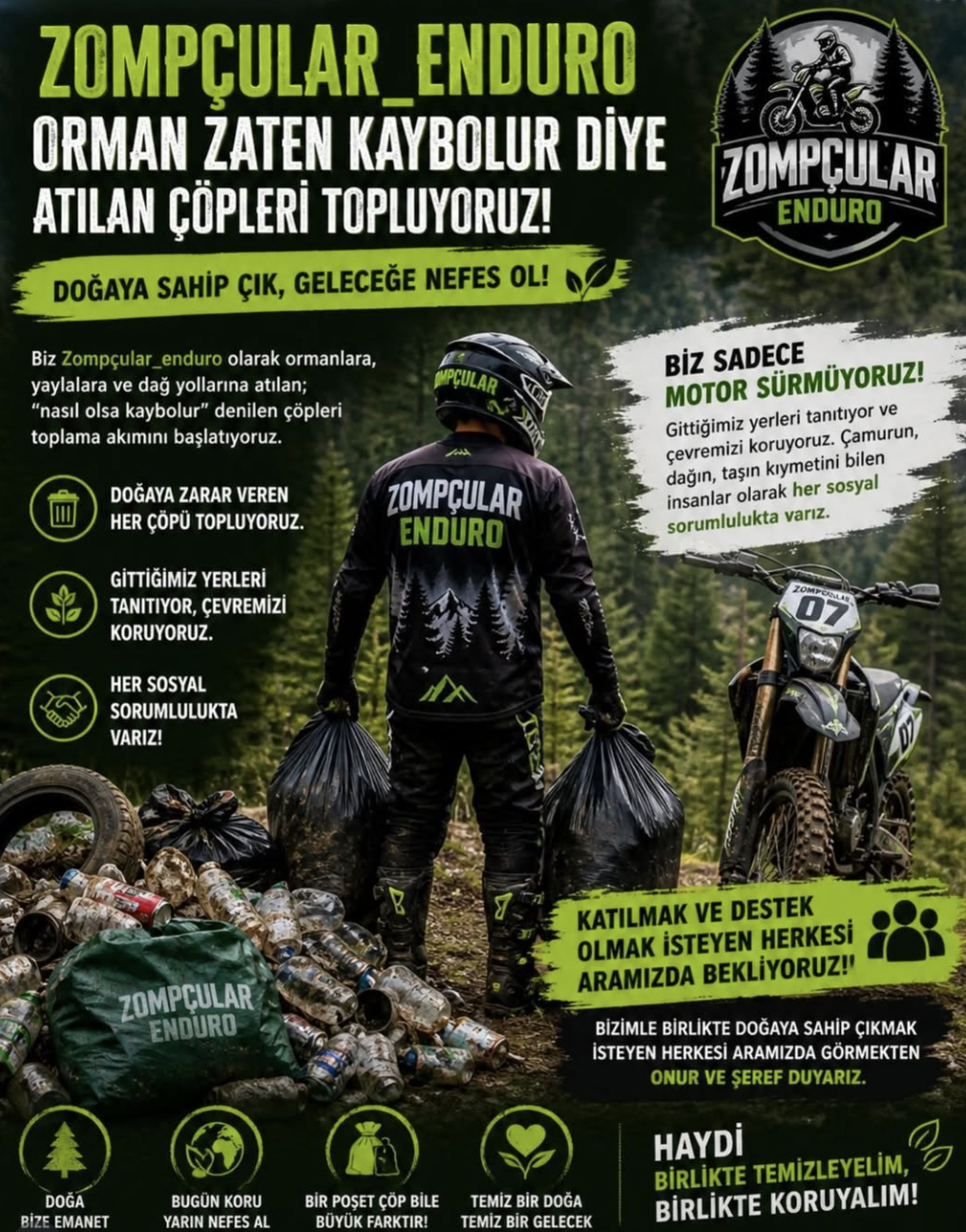 Zompçular Enduro’dan Temiz Doğa Çağrısı