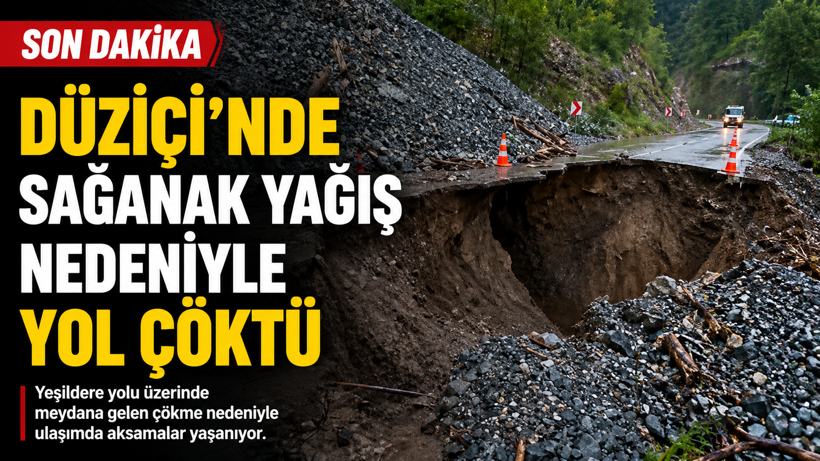 Düziçi'nde Sağanak Yağış Hayatı Olumsuz Etkiledi